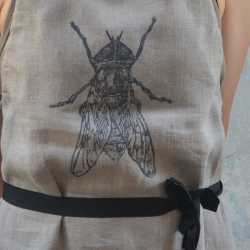 Linen apron with fly