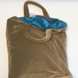 Velvet bag - brown/blue