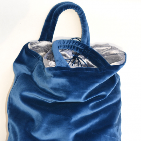Velvet bag - blue/gray