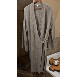 linen bathrobe-dark gray
